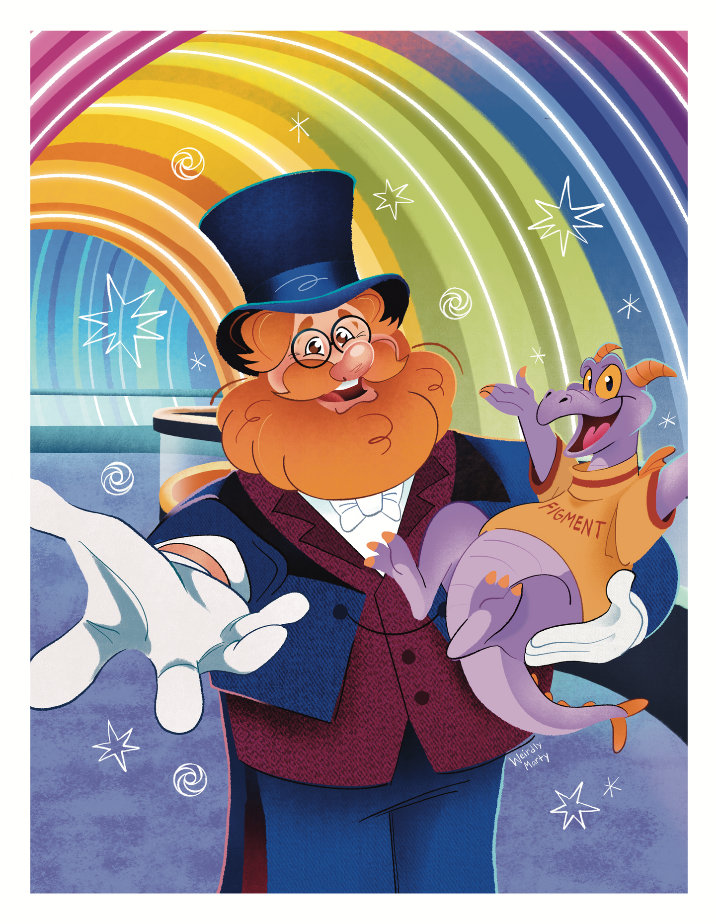 "Journey Into The Rainbow" Print by Weirdly Marty