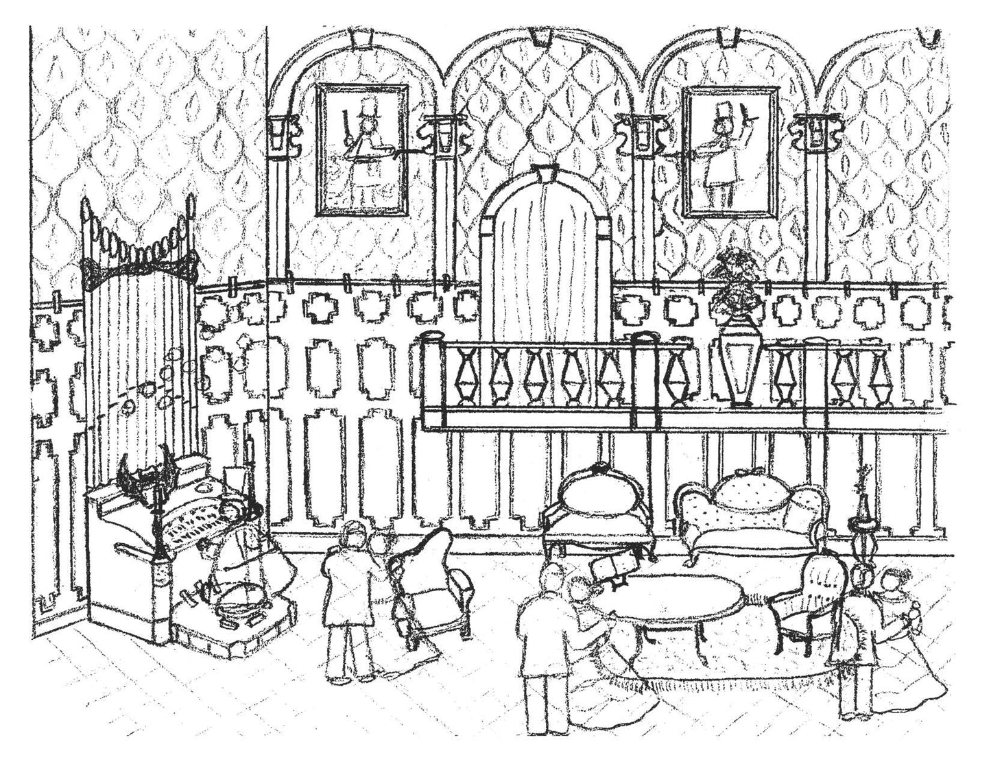 "Haunted Mansion" Tiny Coloring Book Digital Download by Jaime Tiny Themepark Art