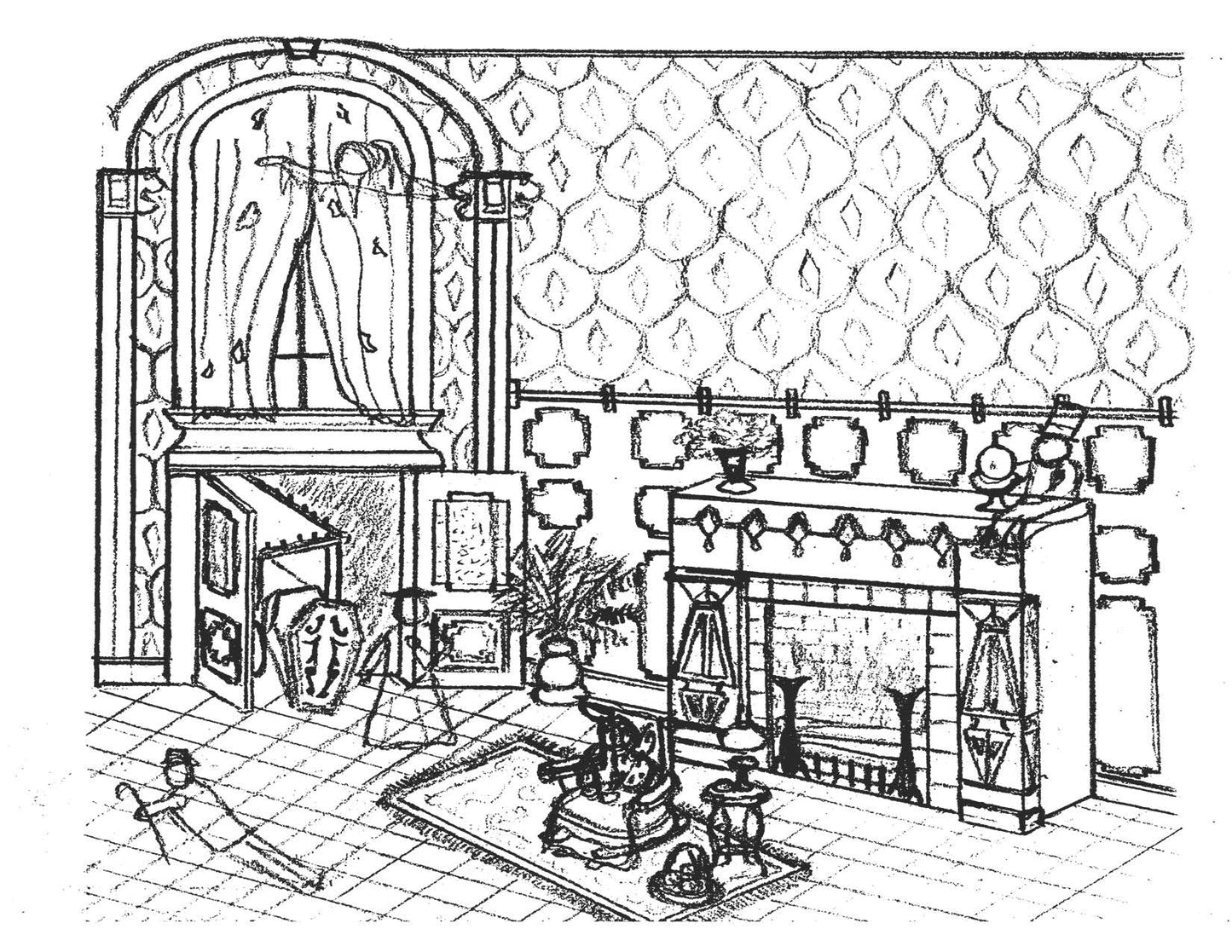 "Haunted Mansion" Tiny Coloring Book Digital Download by Jaime Tiny Themepark Art