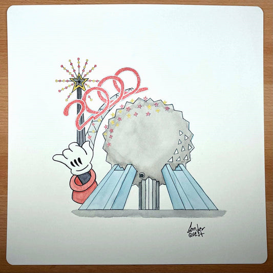 "Millennium Spaceship" 5X5 Print by Sonder Quest