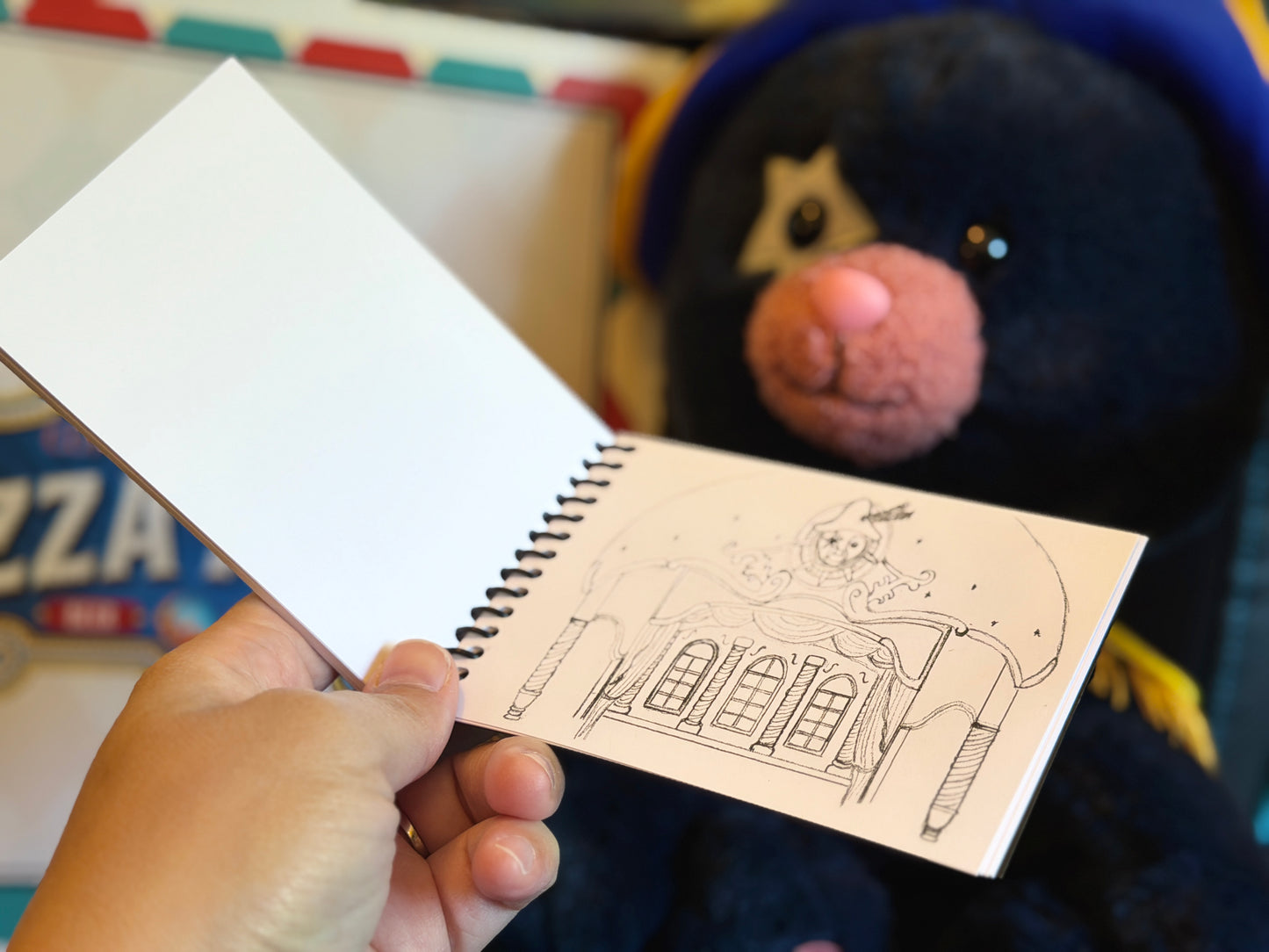 "Captain Cacao and Pizza Moon Tiny Coloring Book" by Jaime Tiny Themepark Art