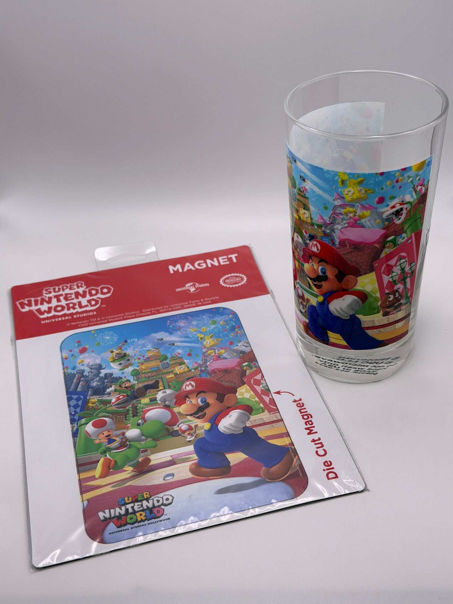 Super Nintendo World Glass & Magnet