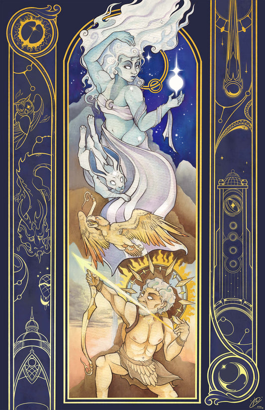 "The Court of Apollo and Luna" Print by Draw4theworld