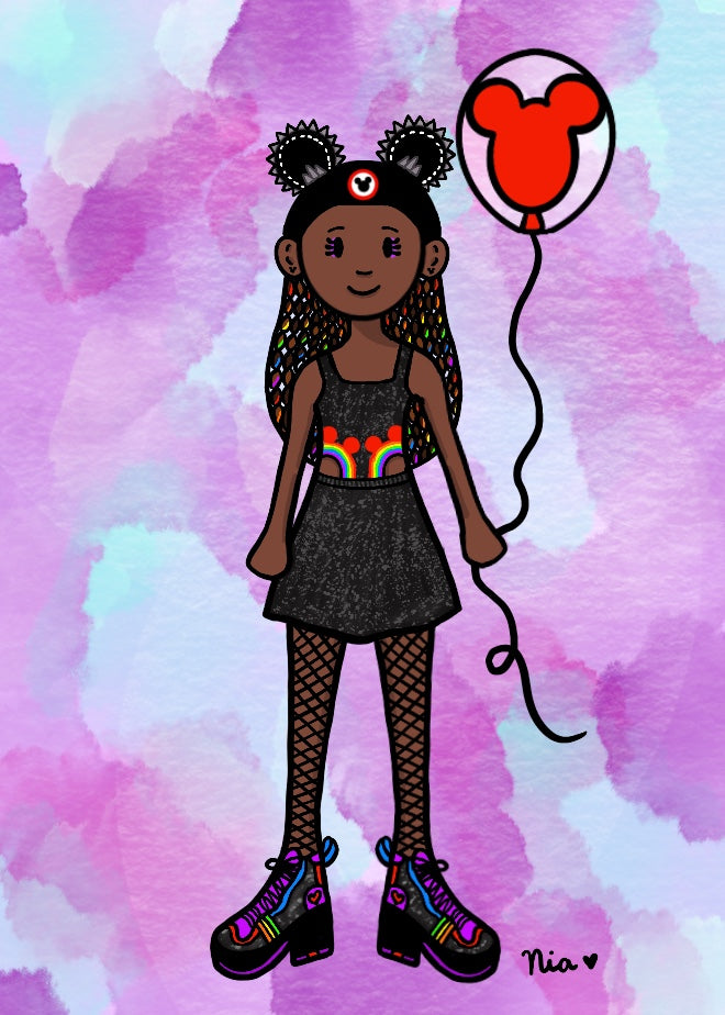 "Rainbow Park Girl" Print by illustratedbynia